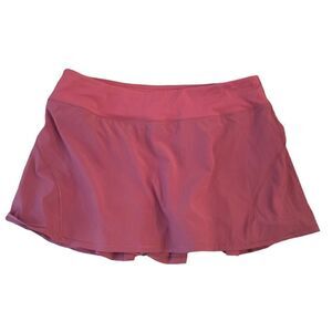 CRZ Yoga Pleated Back Tennis Pickleball Skirt Skort Wine Sz L